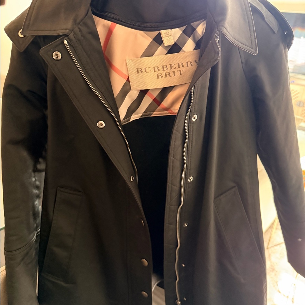 Burberry Brit Black Jacket with Check Lining